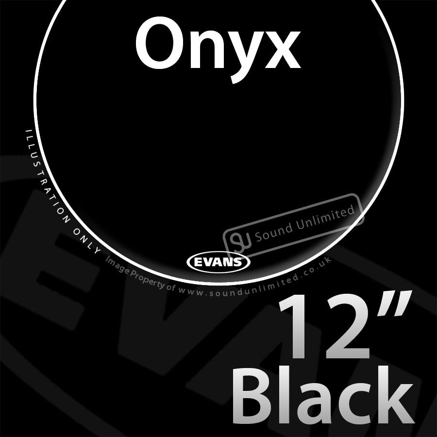 Evans B12ONX2 12 inch Onyx Tom Batter Black 2-ply