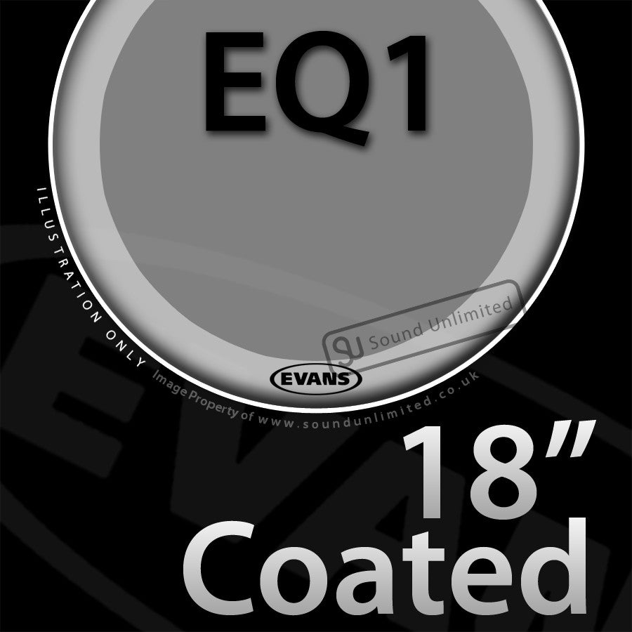 Evans BD18GB1C 18 inch EQ1 Bass Batter Coated 1-ply