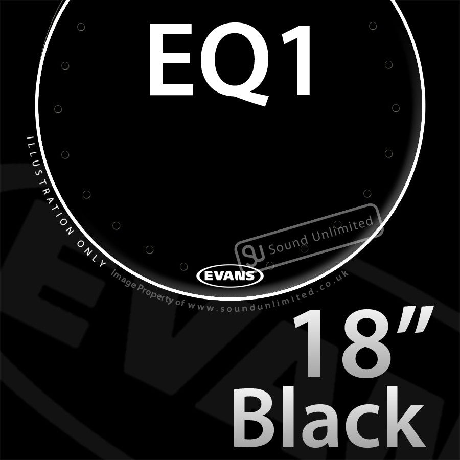 Evans BD18RA 18 inch EQ1 Bass Resonant Black