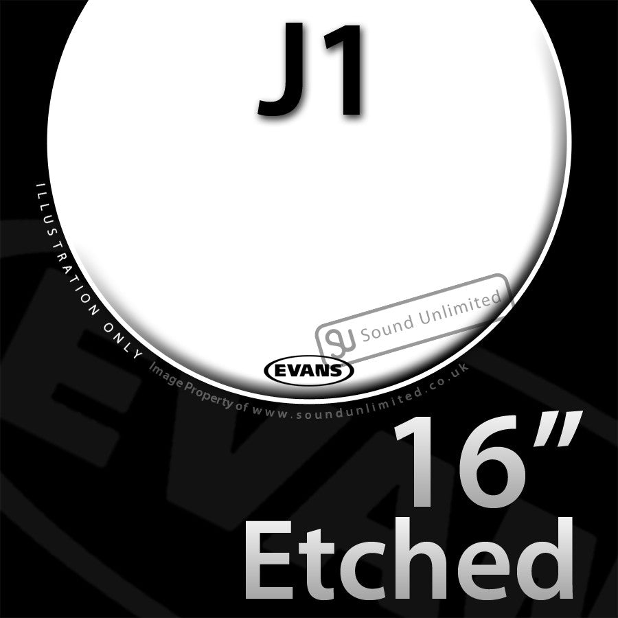 Evans E16J1 16 inch J1 Jazz Etched Batter Clear 1-ply