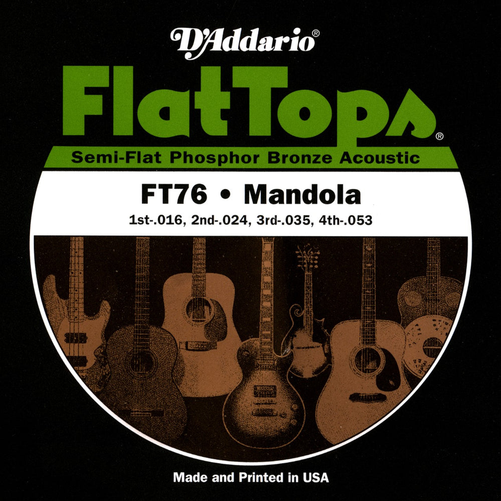 D'Addario FT76 Flat Tops Mandola Strings, Medium, 16-53