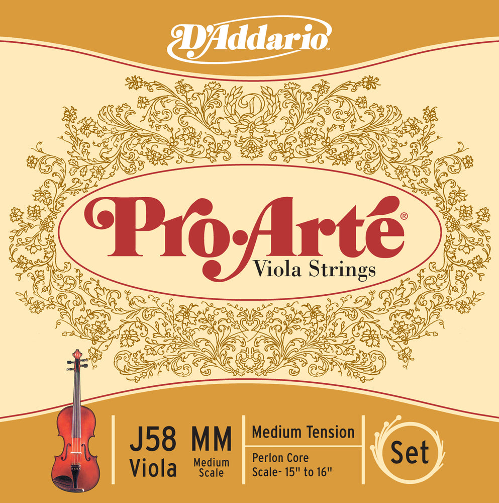 Daddario Proarte Viola Set Medium Med - J58 Mm