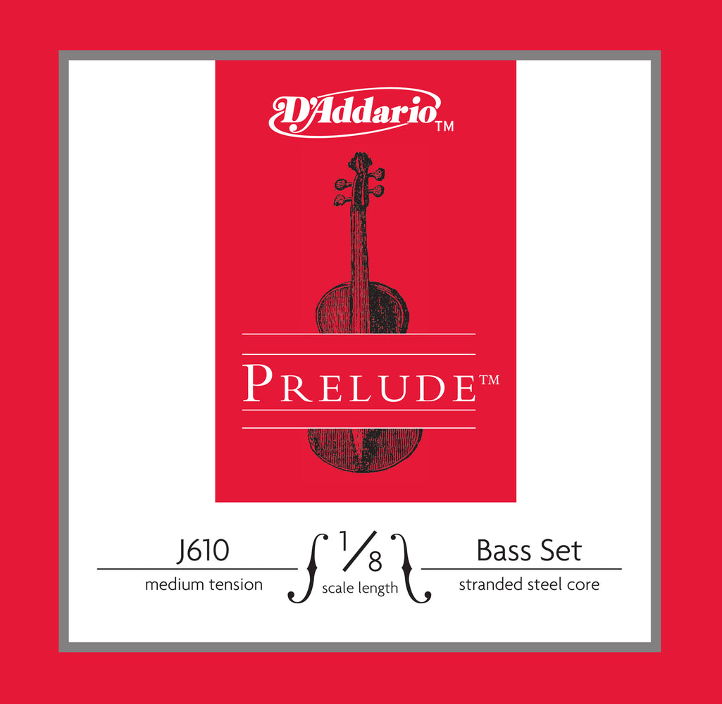 D'Addario Prelude Bass String Set, 1/8 Scale, Medium Tension
