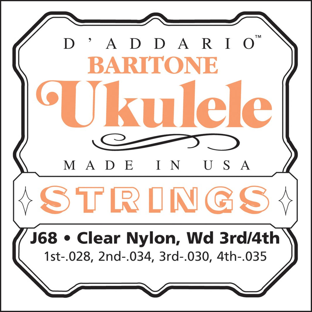 D'Addario J68 Ukulele Strings, Baritone