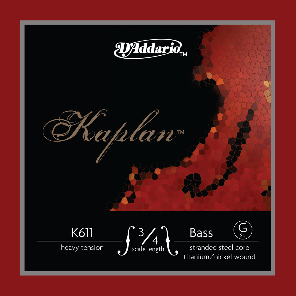 D'Addario Kaplan Bass Single G String, 3/4 Scale, Heavy Tension - K611 3/4H