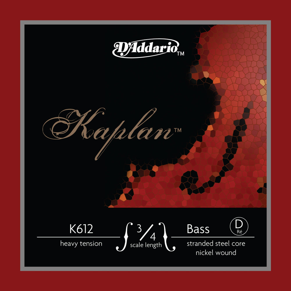 D'Addario Kaplan Bass Single D String, 3/4 Scale, Heavy Tension - K612 3/4H