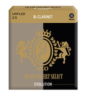 Rico Grand Concert Select Evolution Bb Clarinet Reeds, Strength 2.5, 10-pack - RGE10BCL250