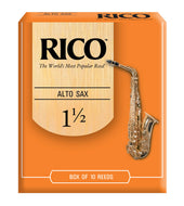 Rico Alto Sax Reeds, Strength 1.5, 10-pack - RJA1015