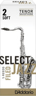 Rico Select Jazz Tenor Sax Reeds, Filed, Strength 2 Strength Soft 5-pack - RSF05TSX2S