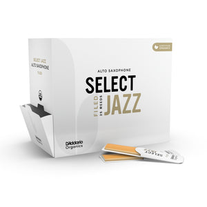 D'Addario Organic Select Jazz Filed Alto Saxophone Reeds, Strength 3 Soft, 25-Pack