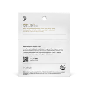 D'Addario Organic Select Jazz Filed Alto Saxophone Reeds, Strength 3 Soft, Individually-Sealed, 3-Pack