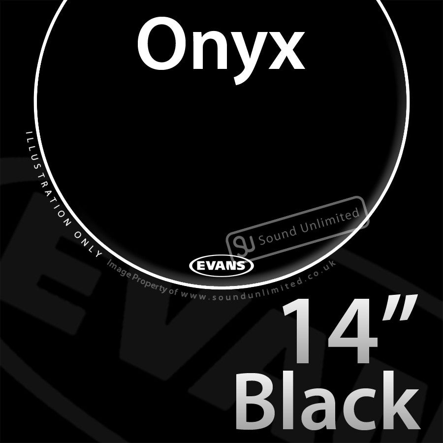 Evans B14ONX2 14 inch Onyx Tom Batter Black 2-ply