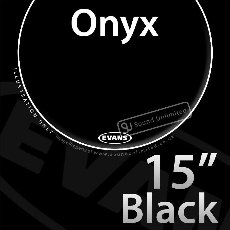Evans B15ONX2 15 inch Onyx Tom Batter Black 2-ply