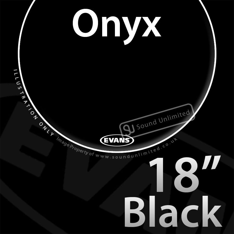 Evans B18ONX2 18 inch Onyx Tom Batter Black 2-ply