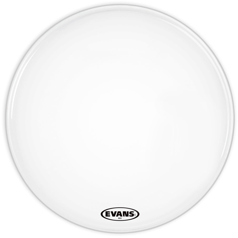 Evans MX2 White Marching Bass Drum Head, 28 Inch SoundUnlimited