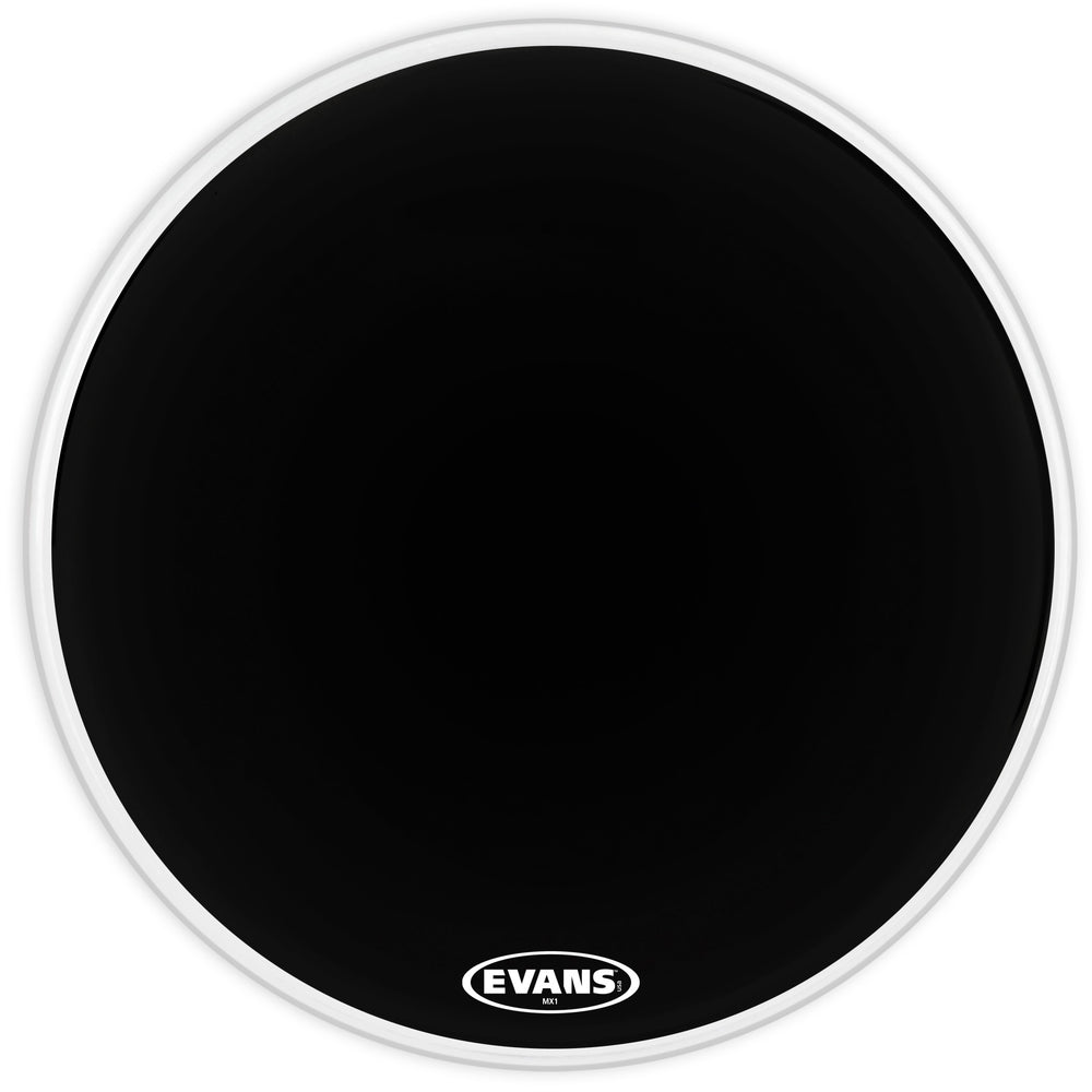 Evans MX1 Black Marching Bass Drum Head, 30 Inch SoundUnlimited