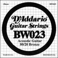 D'Addario BW023 Bronze Wound Acoustic Guitar Single String, .023