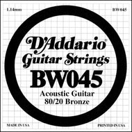 D'Addario BW045 Bronze Wound Acoustic Guitar Single String, .045