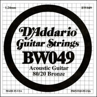 D'Addario BW049 Bronze Wound Acoustic Guitar Single String, .049