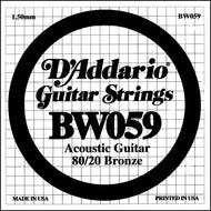 D'Addario BW059 Bronze Wound Acoustic Guitar Single String, .059