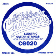 D'Addario CG020 Flat Wound Electric Guitar Single String, .020