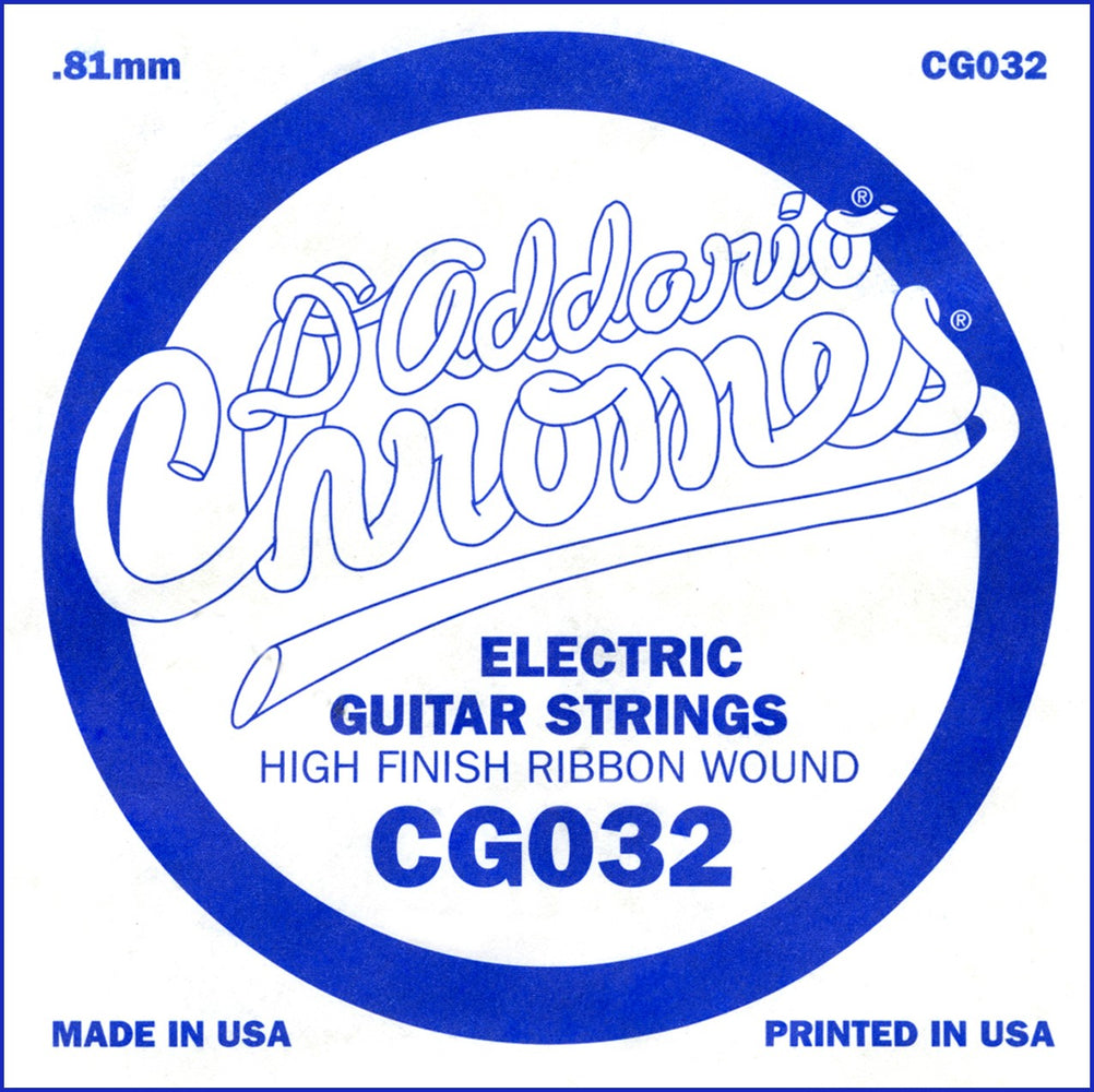 D'Addario CG032 Flat Wound Electric Guitar Single String, .032