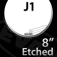 Evans E08J1 8 inch J1 Jazz Etched Batter Clear 1-ply