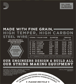 DAddario ECG24-7 11-65 Flatwound 7string