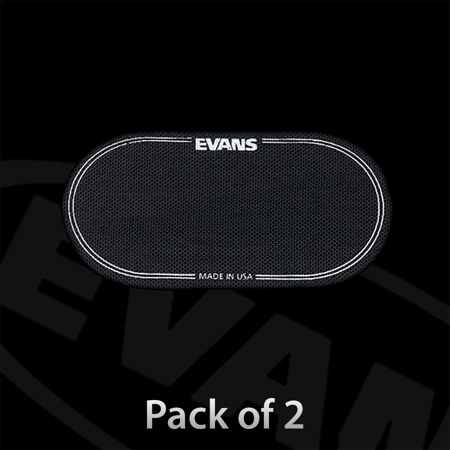 Evans EQPB2 Bass Drum Patch for Double Pedal Black (Pack of 2)
