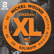 DAddario EXL160TP 2 Pack Bass XL 50-105 LONG