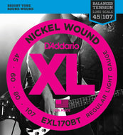 D'Addario EXL170BT Nickel Wound Bass Guitar Strings, Balanced Tension Light, 45-107