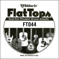 D'Addario FT044 Semi-Flat Phosphor Bronze Acoustic Guitar Single String, .044