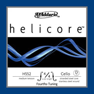 D'Addario Helicore Fourths-Tuning Cello D-String, 4/4 Scale, Medium Tension