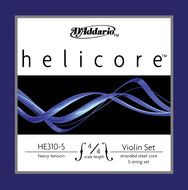 D'Addario Helicore Violin 5-String Set, 4/4 Scale, Heavy Tension