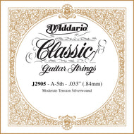 D'Addario J2905 Classics Rectified Classical Guitar Single String, Moderate Tension, Fifth String