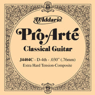 D'Addario J4404C Pro-Arte Composite Classical Guitar Single String, Extra-Hard Tension, Fourth String