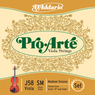Daddario Proarte Viola Set Short Med - J58 Sm