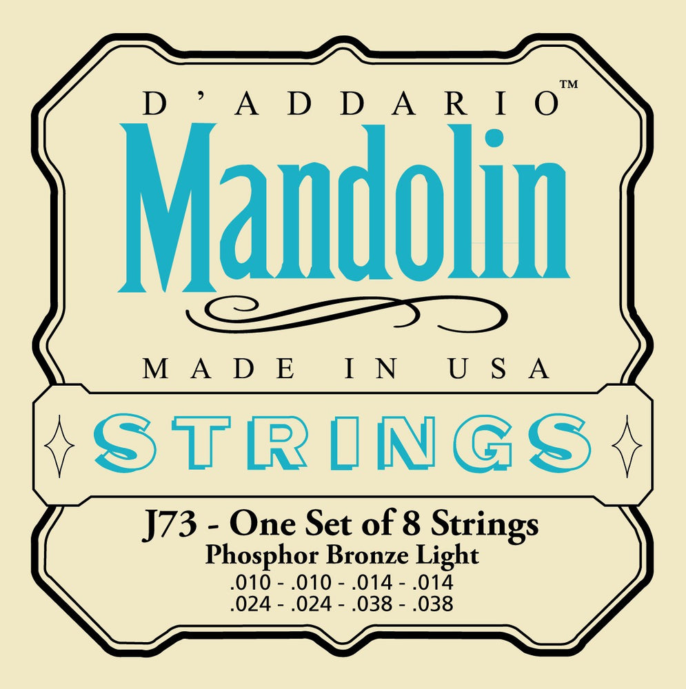 D'Addario J73 Mandolin Strings, Phosphor Bronze, Light, 10-38