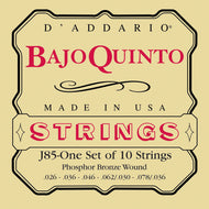 D'Addario J85 Phosphor Bronze Bajo Quinto Strings, Loop End, 26-68