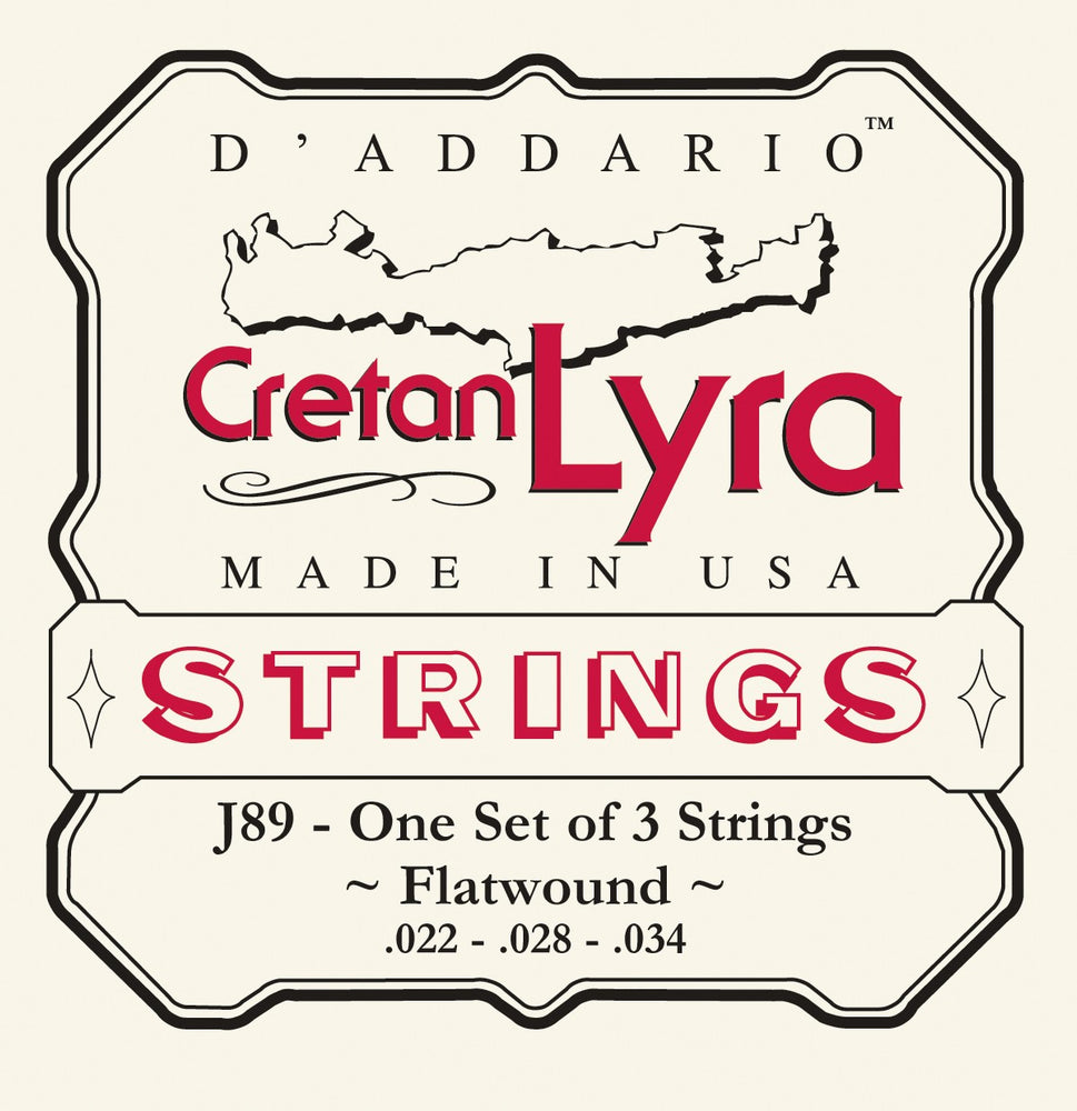 D'Addario J89 Flat Wound Cretan Lyra Strings