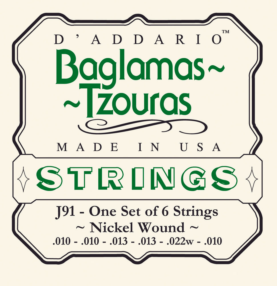 D'Addario J91 Nickel Wound Baglamas-Tzouras Strings