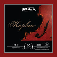 D'Addario Kaplan Bass Single G String, 3/4 Scale, Light Tension - K611 3/4L