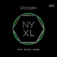 D'Addario NYXL Nickel Wound Electric Guitar Single String, .025