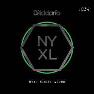 D'Addario NYXL Nickel Wound Electric Guitar Single String, .034