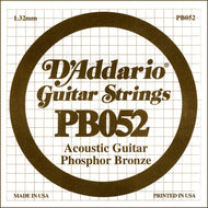 D'Addario PB052 Phosphor Bronze Wound Acoustic Guitar Single String, .052