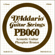 D'Addario PB060 Phosphor Bronze Wound Acoustic Guitar Single String, .060