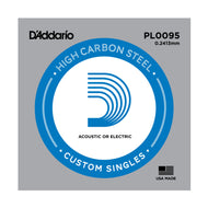 D'Addario PL0095 Plain Steel Guitar Single String, .0095