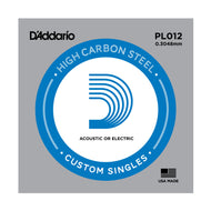 D'Addario PL012 Plain Steel Guitar Single String, .012