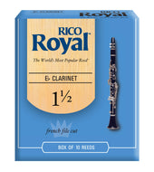 Rico Royal Eb Clarinet Reeds, Strength 1.5, 10-pack - RBB1015