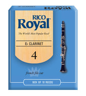 Rico Royal Bb Clarinet Reeds, Strength 4.0, 10-pack - RBB1040